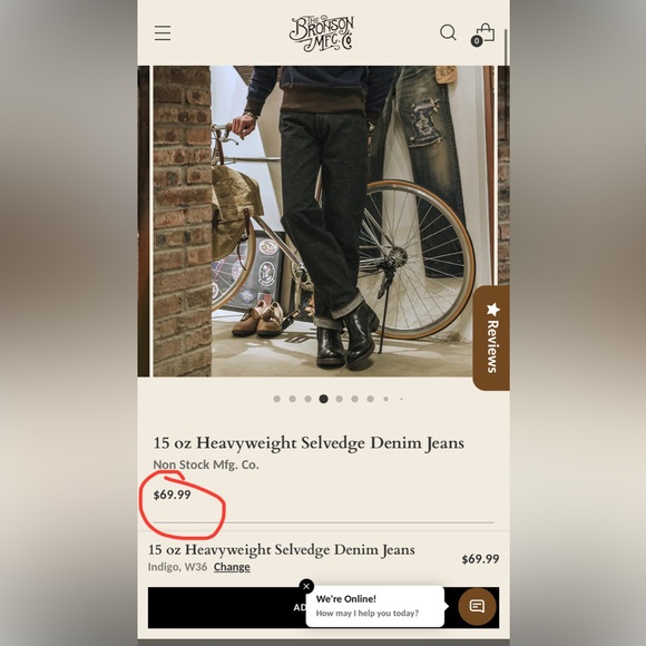 15 oz Heavyweight Selvedge Raw Denim Jeans Bronson high quality‼️ALL SIZES - Picture 4 of 17